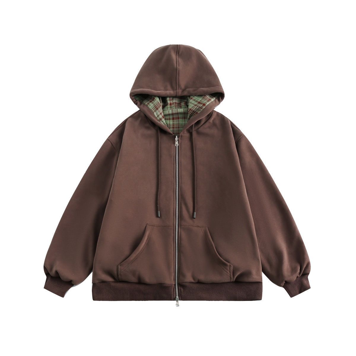 Vintage Zip Hoodie - Американская ретро-толстовка с капюшоном в коричневую