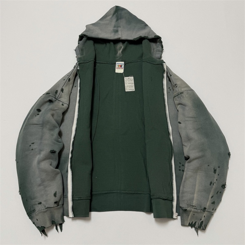 Vintage Zip Hoodie - Винтажные куртки-оверсайз на молнии Hole Vintage