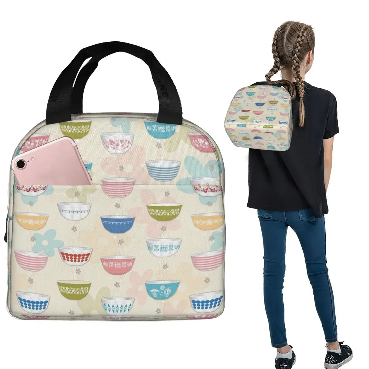 Vintage Collectible Lunch Boxes - Коллекция винтажных мисок из пирекса, изолированная
