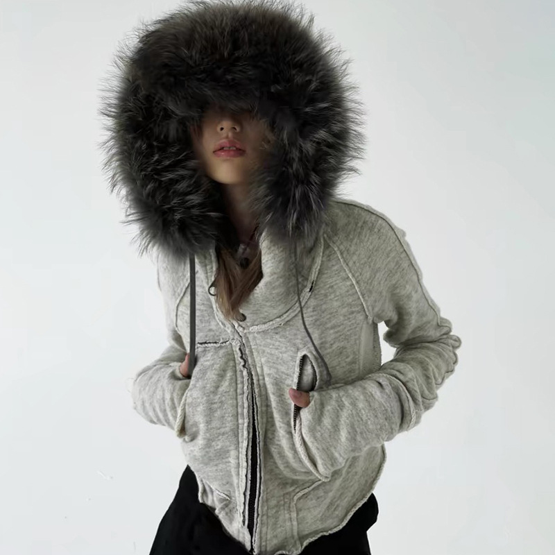 Vintage Zip Hoodie - Винтажные модные женские толстовки на молнии,