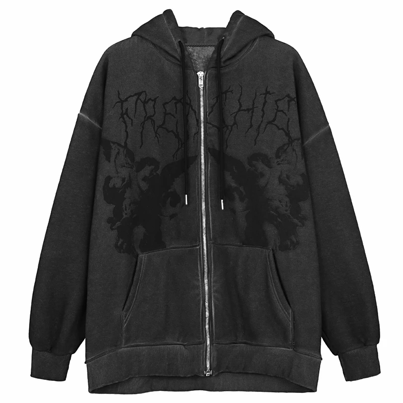 Винтажные худи оверсайз с прин – обзор и цена Vintage Zip Hoodie