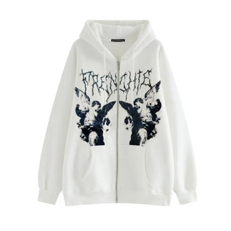 Винтажные худи оверсайз с прин – обзор и цена Vintage Zip Hoodie